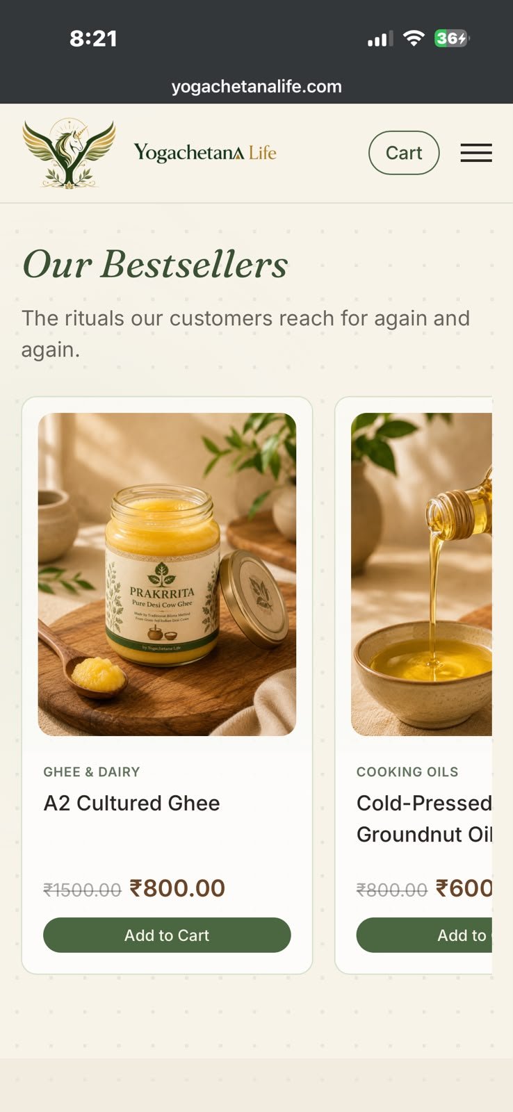 YogaChetana Life mobile responsive view