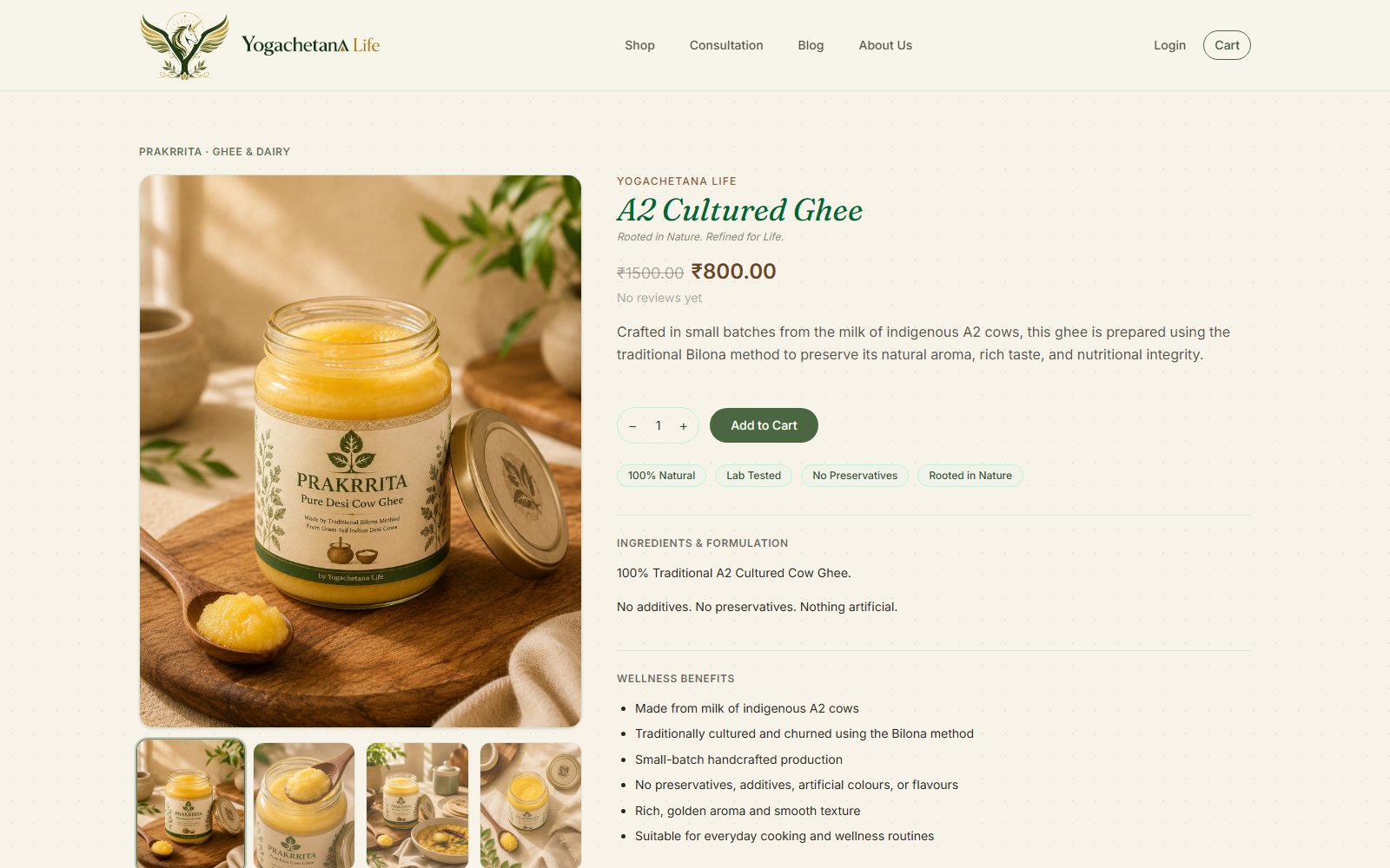 YogaChetana Life product detail page