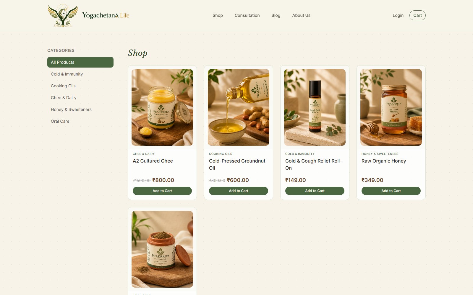 YogaChetana Life product listing